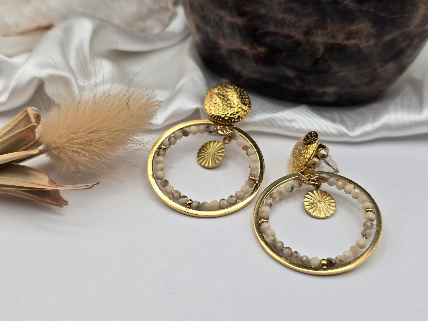 Créoles “Cercle Solaire” – Pierres naturelles