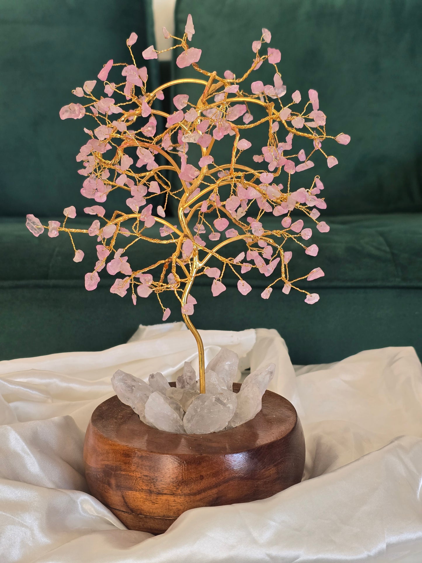 Arbre du Bonheur lumineux en pierres naturelles au choix