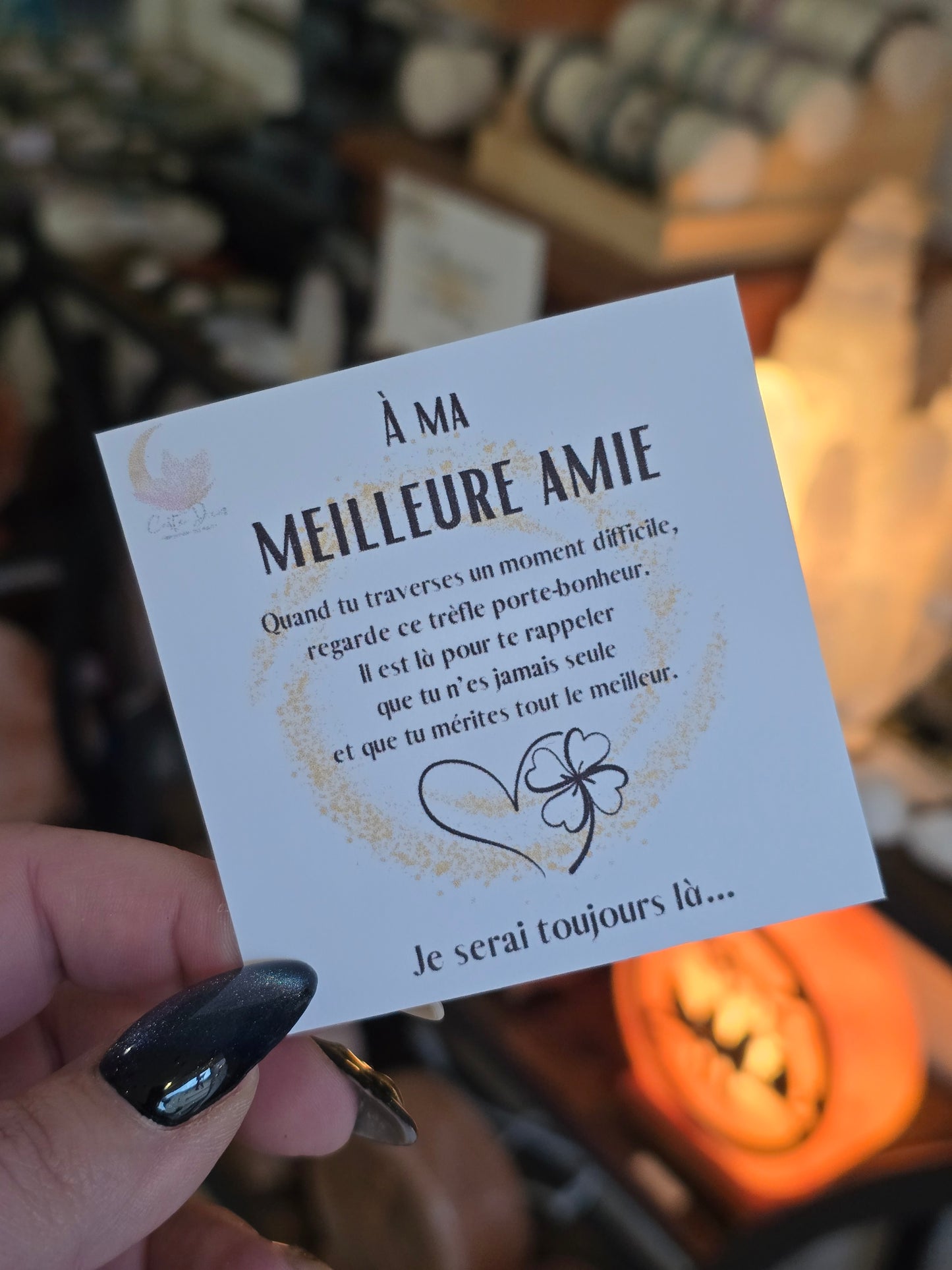 Collier Trèfle Porte-Bonheur . Message Personnalisé