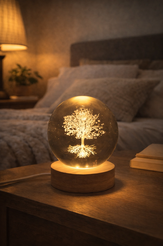 ✨ Lampe cristal Arbre de Vie – 8 cm