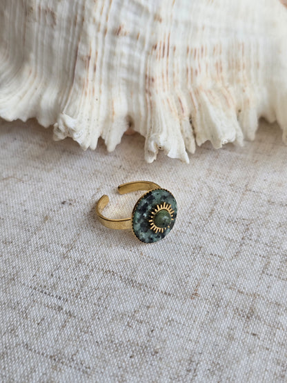 Bague en labradorite ou turquoise africaine