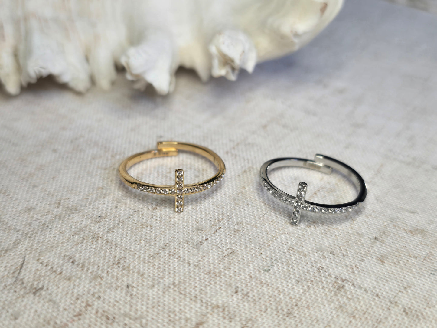 Bague Croix – Acier inoxydable