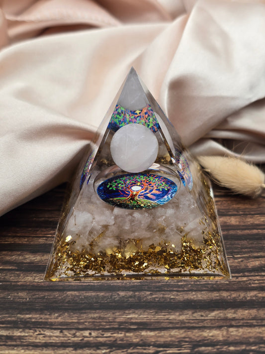 Orgonite – Quartz rose & Arbre de Vie