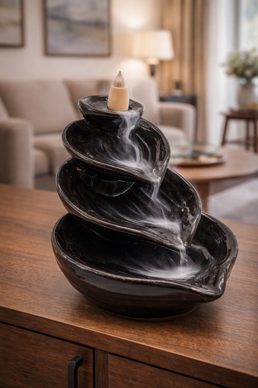 Fontaine à encens feuilles zen