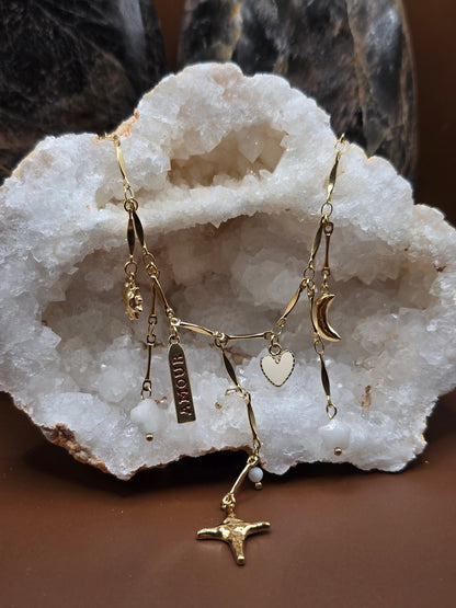 Collier Cascade Étoilée – Acier inoxydable