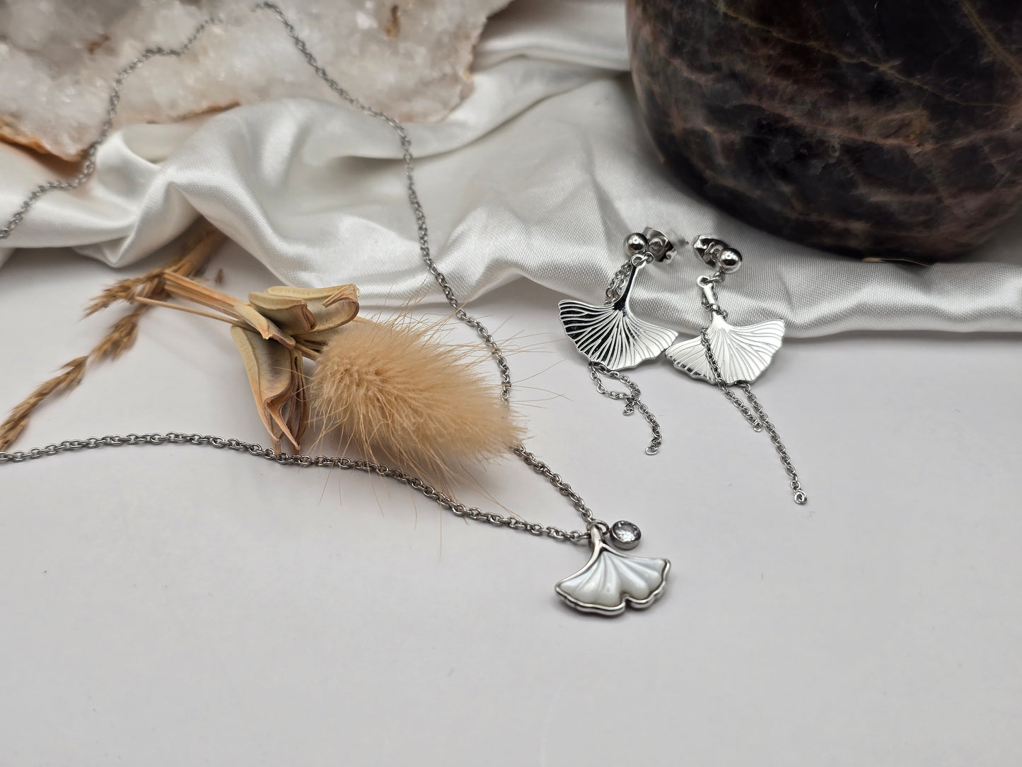 Boucles d’oreilles “Feuille de Ginkgo”