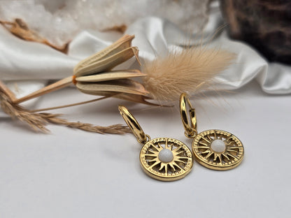 Boucles d’oreilles “Soleil & Pierre Naturelle”