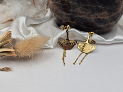 Boucles d’oreilles “Feuille de Ginkgo”