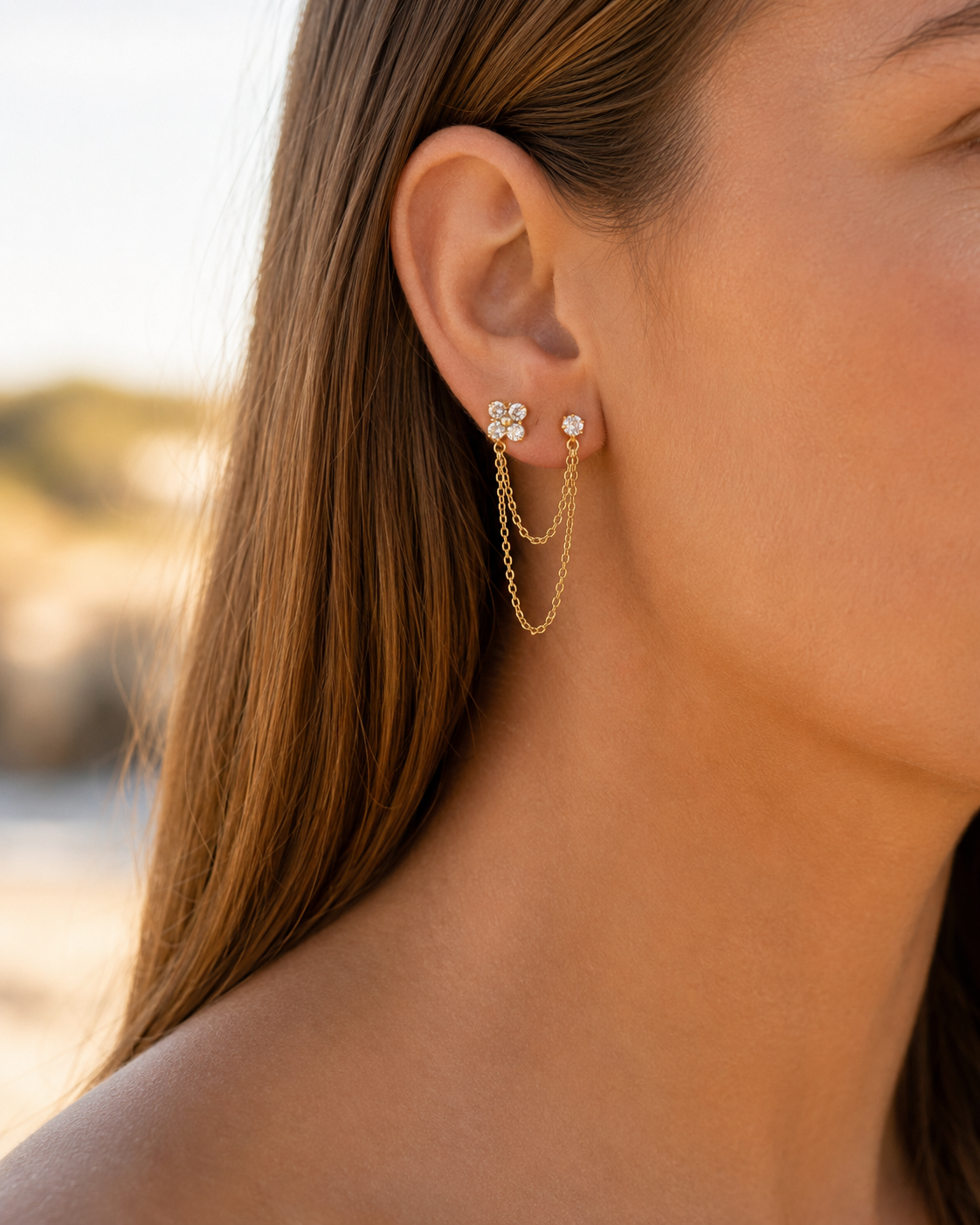 Piercing double fleur
