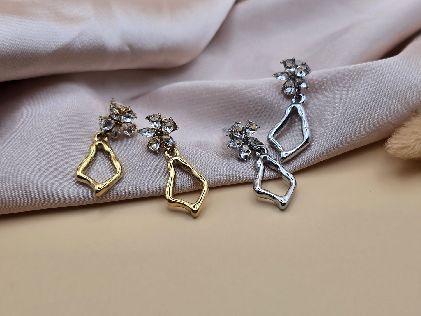 Boucles d’oreilles Fleur & Éclat – Acier inoxydable