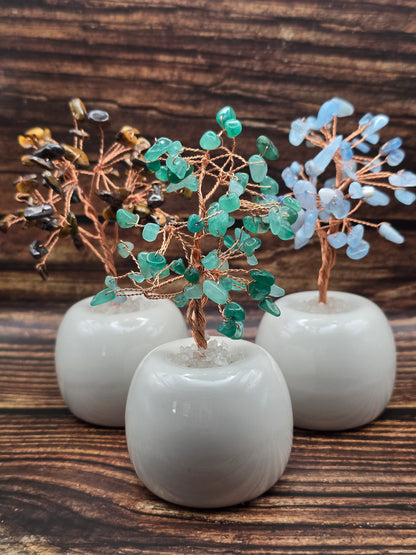 Arbre de Vie en Pierre Naturelle avec Vase Céramique