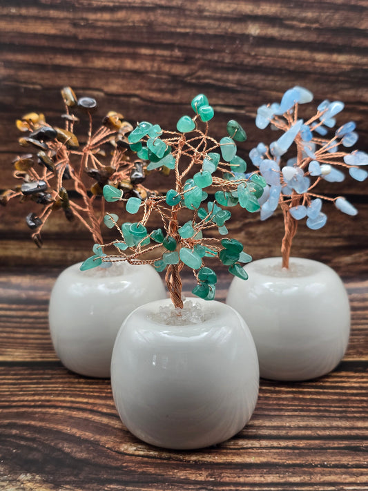Arbre de Vie en Pierre Naturelle avec Vase Céramique