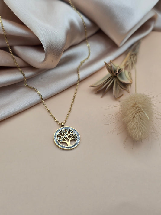 Collier Arbre de Vie – Doré & Strass