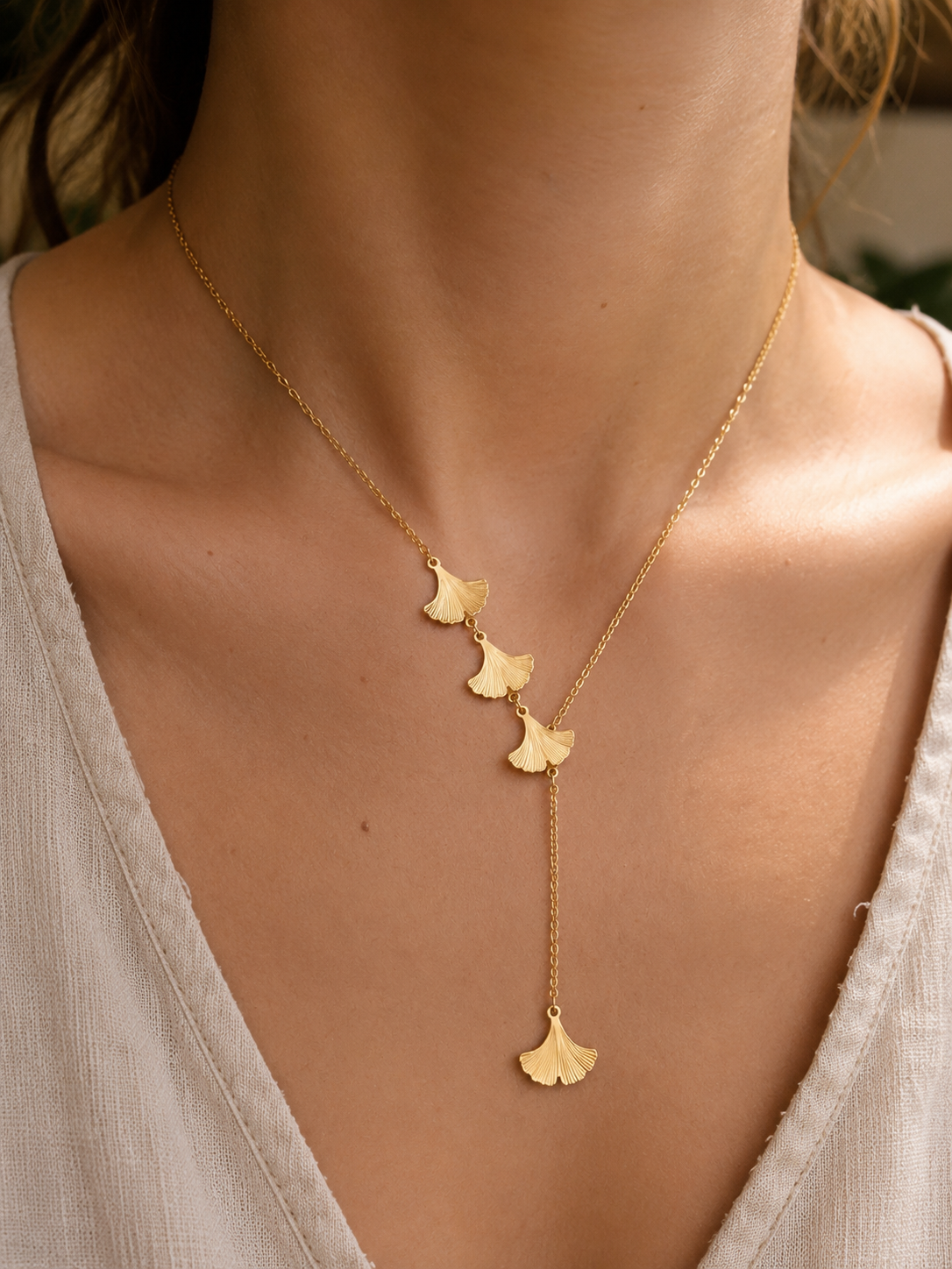 Collier Ginkgo cascade