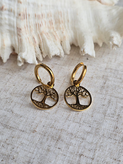 Boucles d'oreilles arbre de vie
