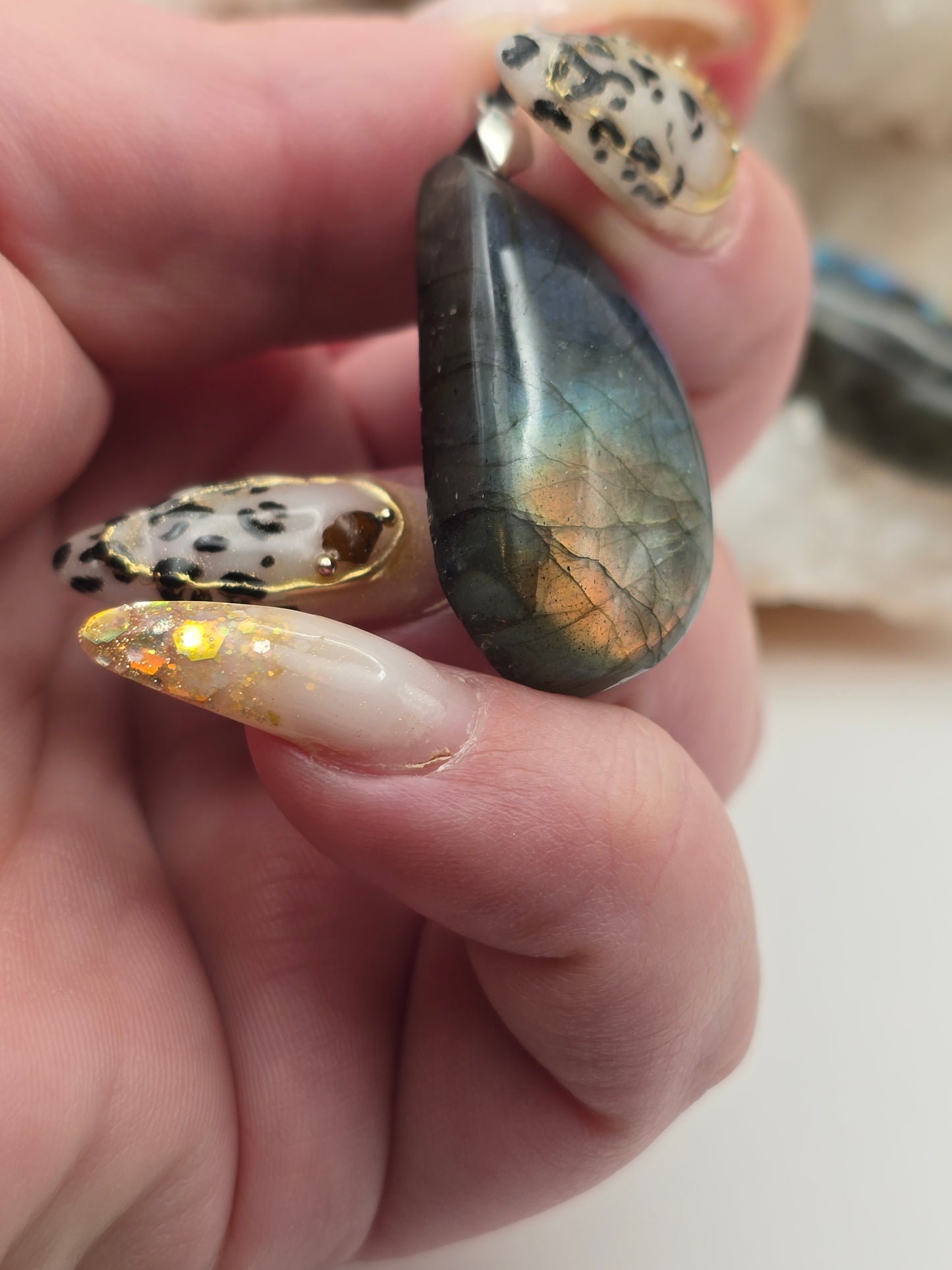 Pendentif labradorite sur chaine