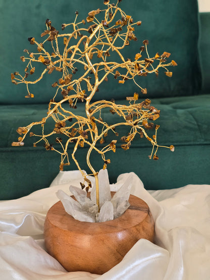 Arbre du Bonheur lumineux en pierres naturelles au choix