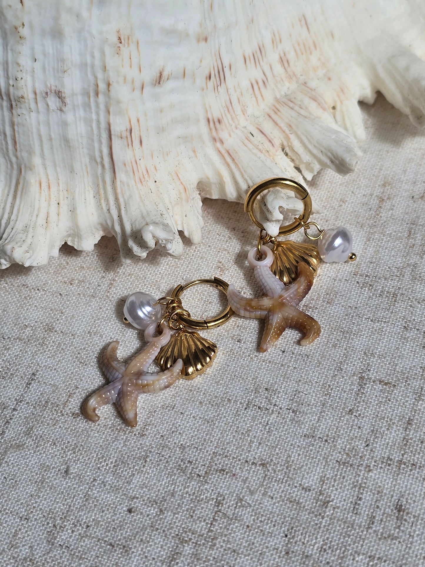 Boucles d'oreilles "Étoile oceane "
