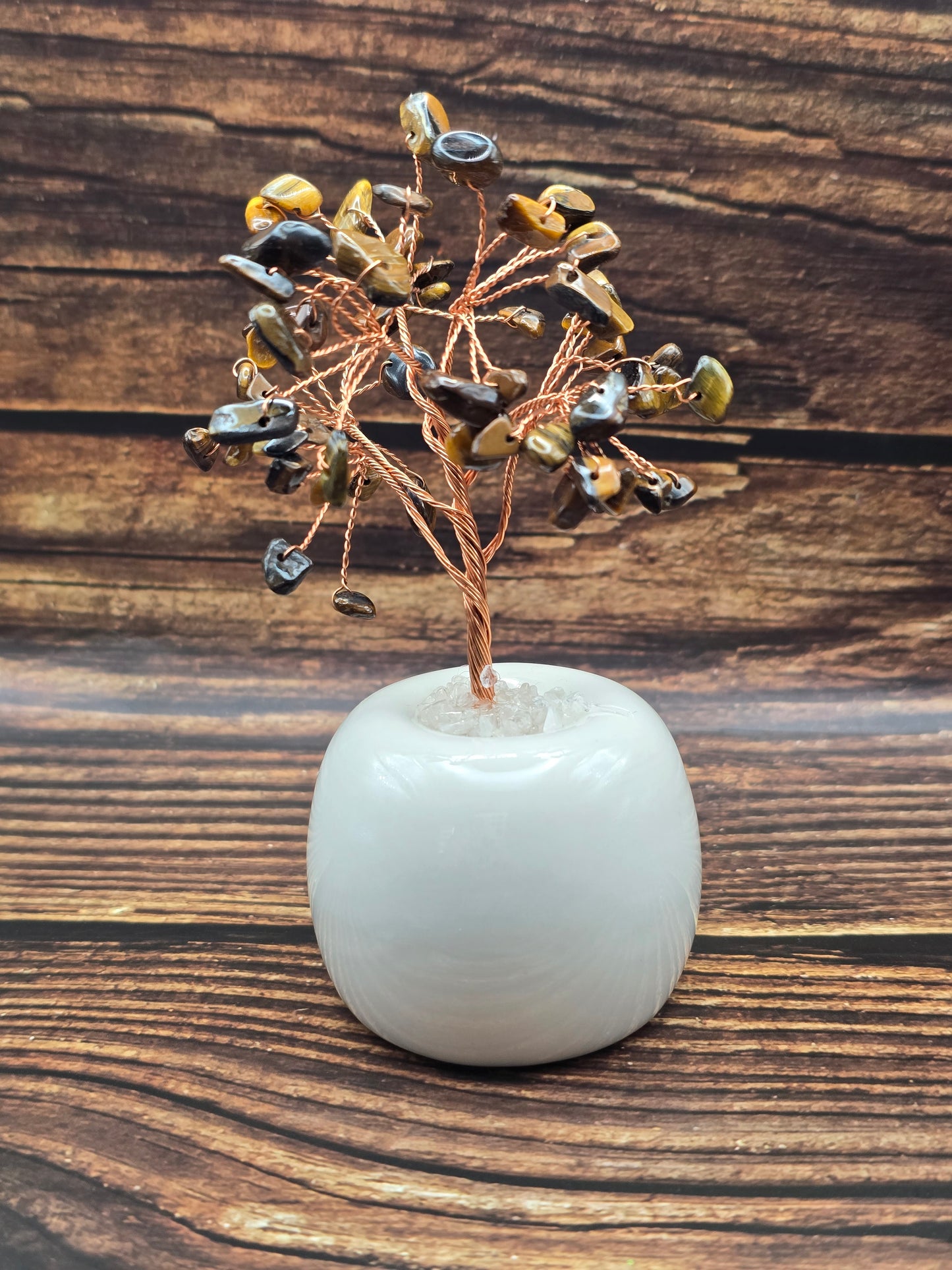 Arbre de Vie en Pierre Naturelle avec Vase Céramique