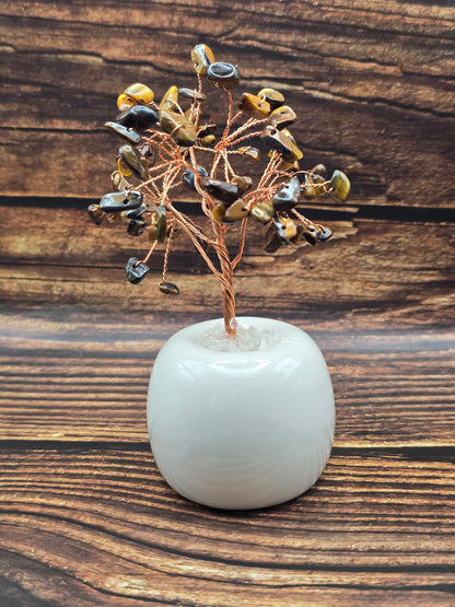 Arbre de Vie en Pierre Naturelle avec Vase Céramique