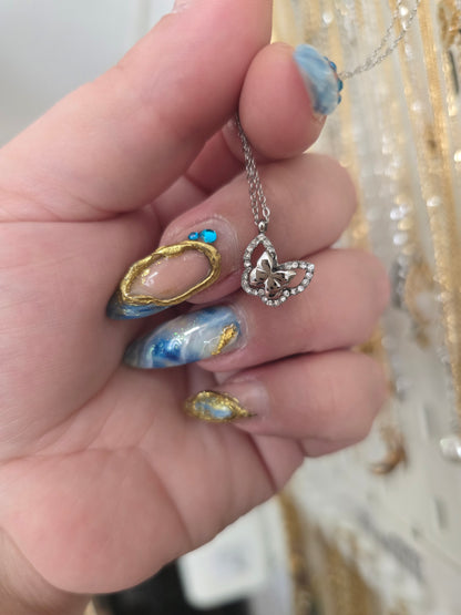 Collier “Papillon Cristal” – Doré