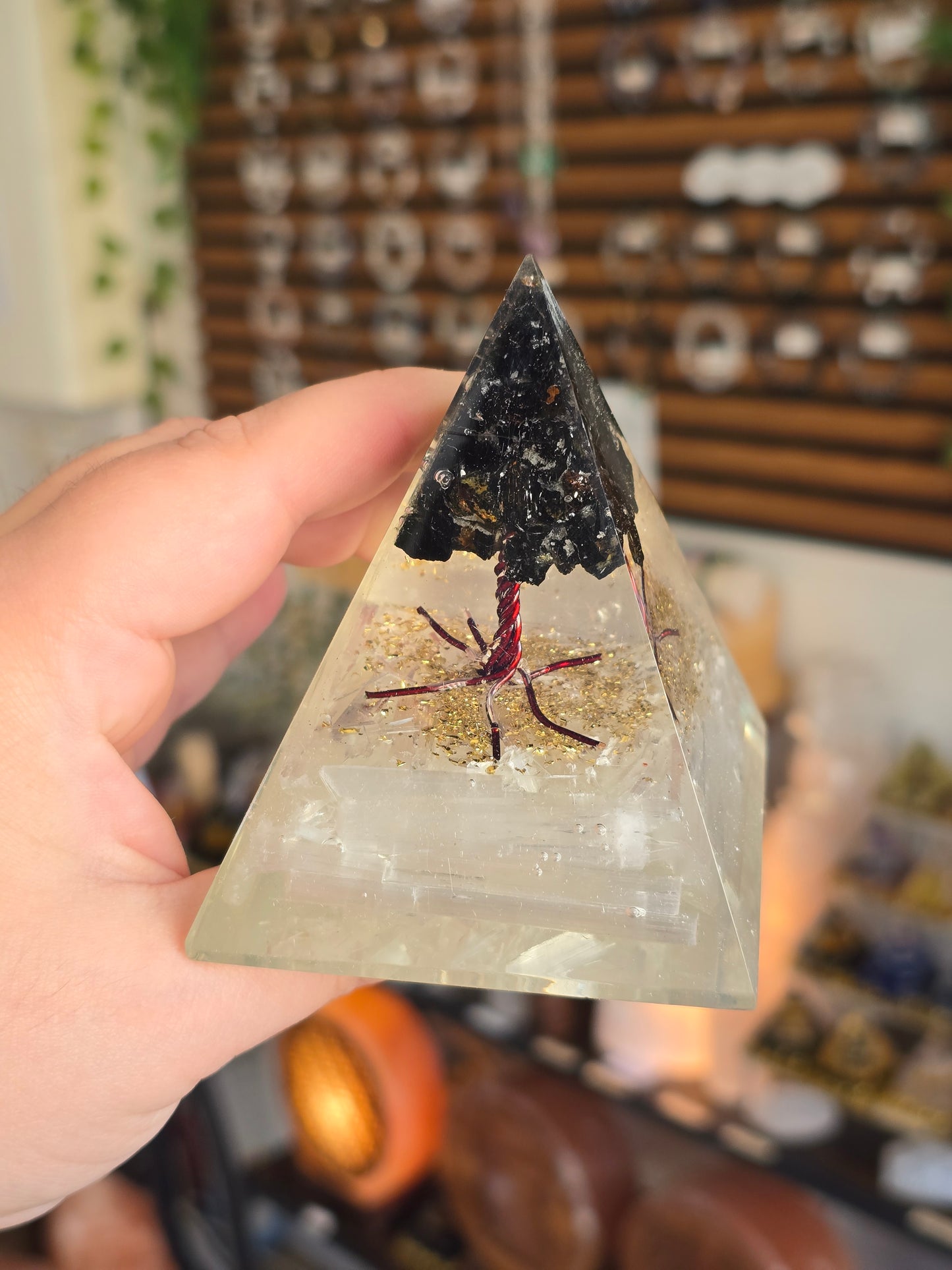 Orgonite – Sélénite et Tourmaline noire - Réussite au travail