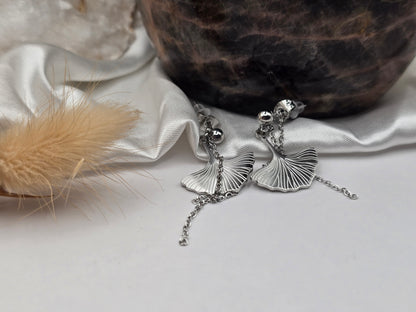 Boucles d’oreilles “Feuille de Ginkgo”