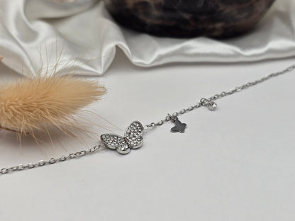 Bracelet “Papillon Étincelant” – Doré ou Argenté