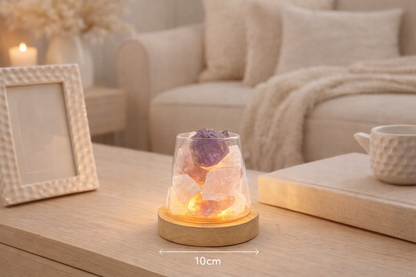Lampe diffuseur huile essentielle de cristaux naturels
