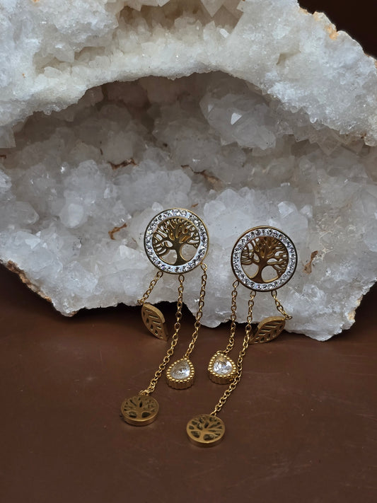 Boucles d'oreille arbre de vie