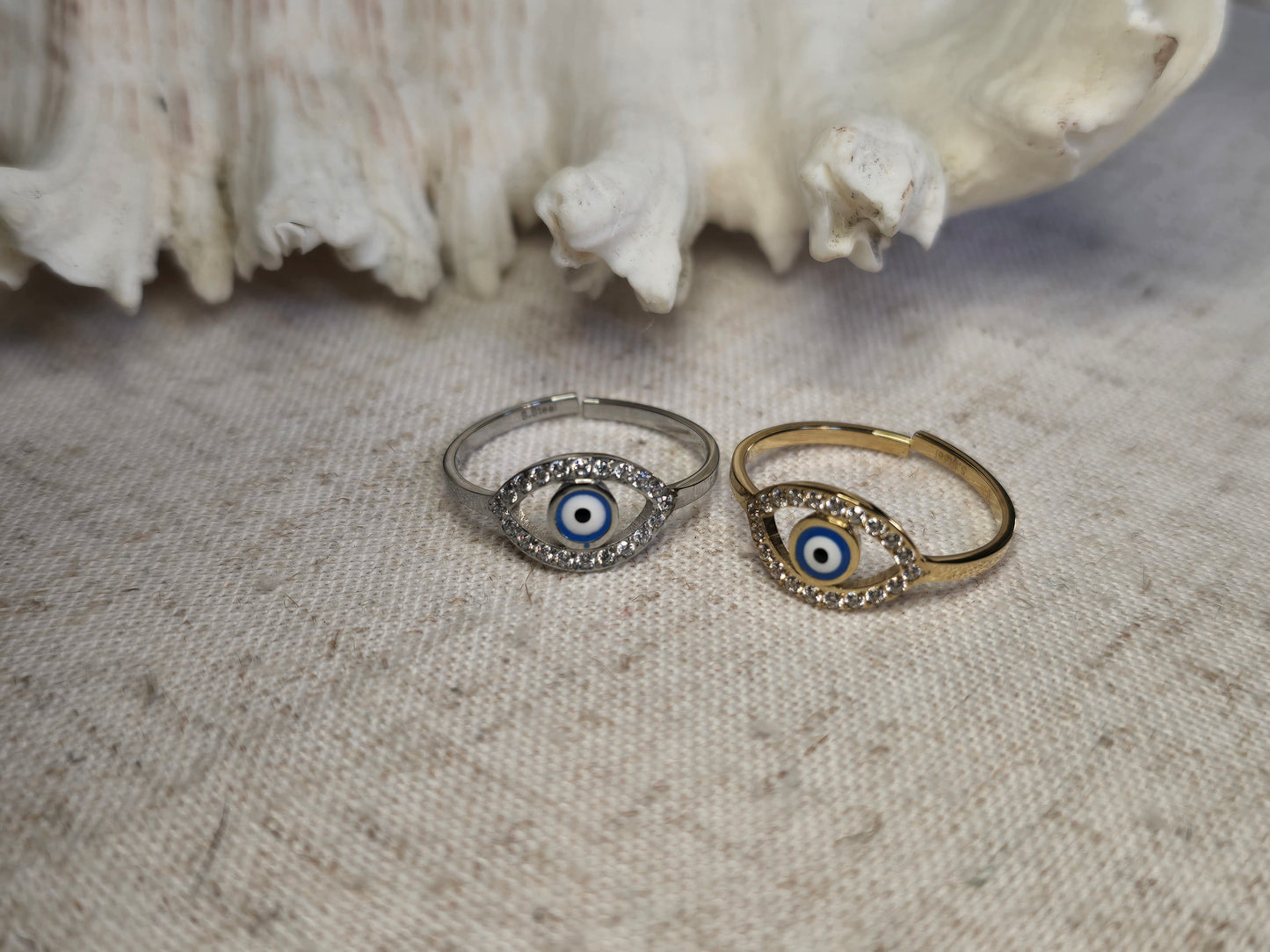 Bague Œil de Nazar – Acier inoxydable