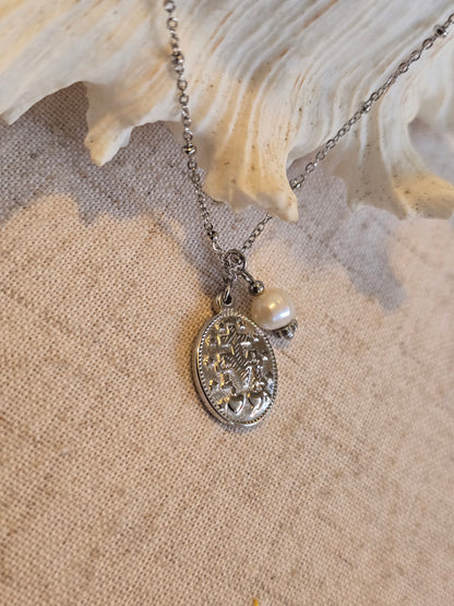 Collier Vierge Marie – Acier inoxydable