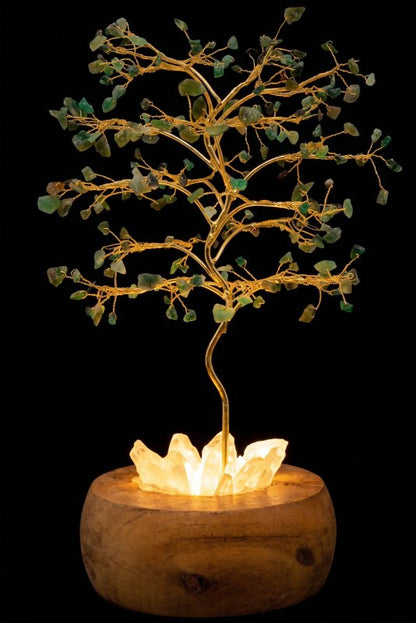 Arbre du Bonheur lumineux en pierres naturelles au choix