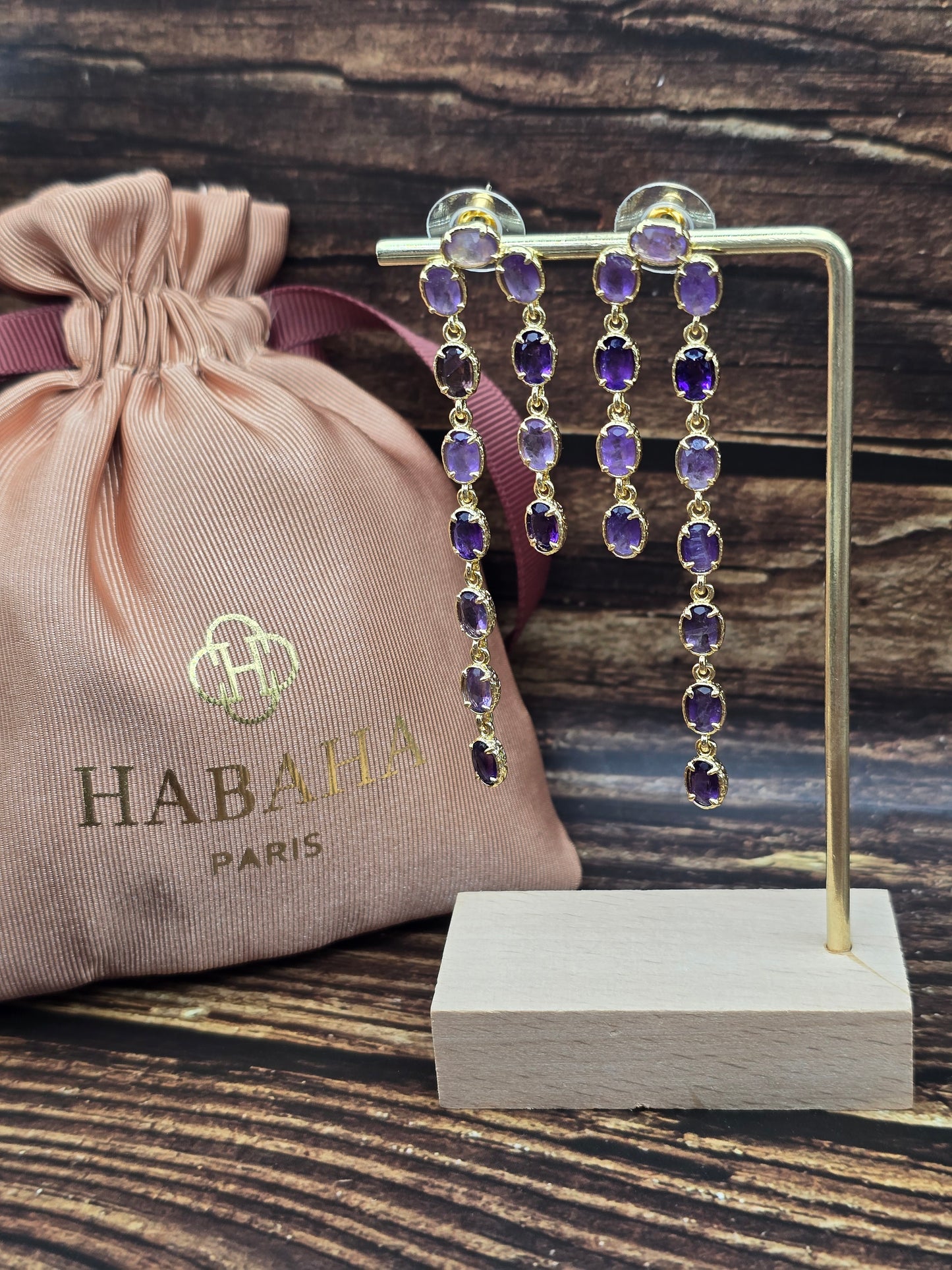 Boucles d’oreilles " Nuit d'Améthyste "