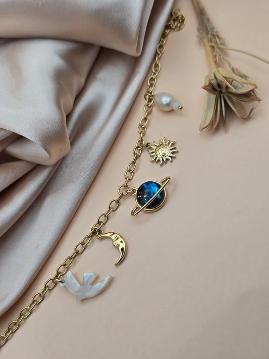 Bracelet céleste – Soleil, Lune & Univers